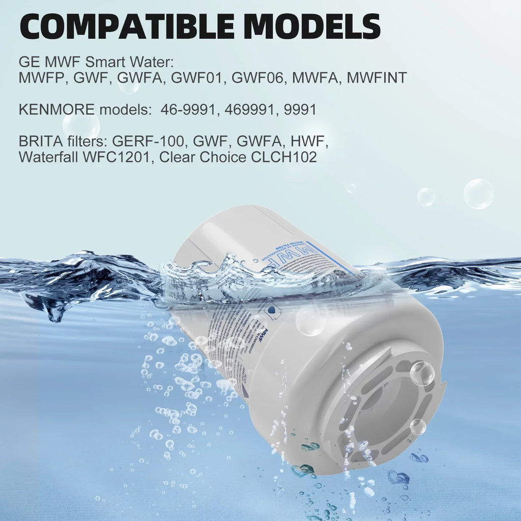 6 Pack MWF Refrigerator moisture Filter Replacement , suitable with SmartWater MWF, MWFINT, MWFP, MWFA,GWF, GWFA Fridge aqua Filter