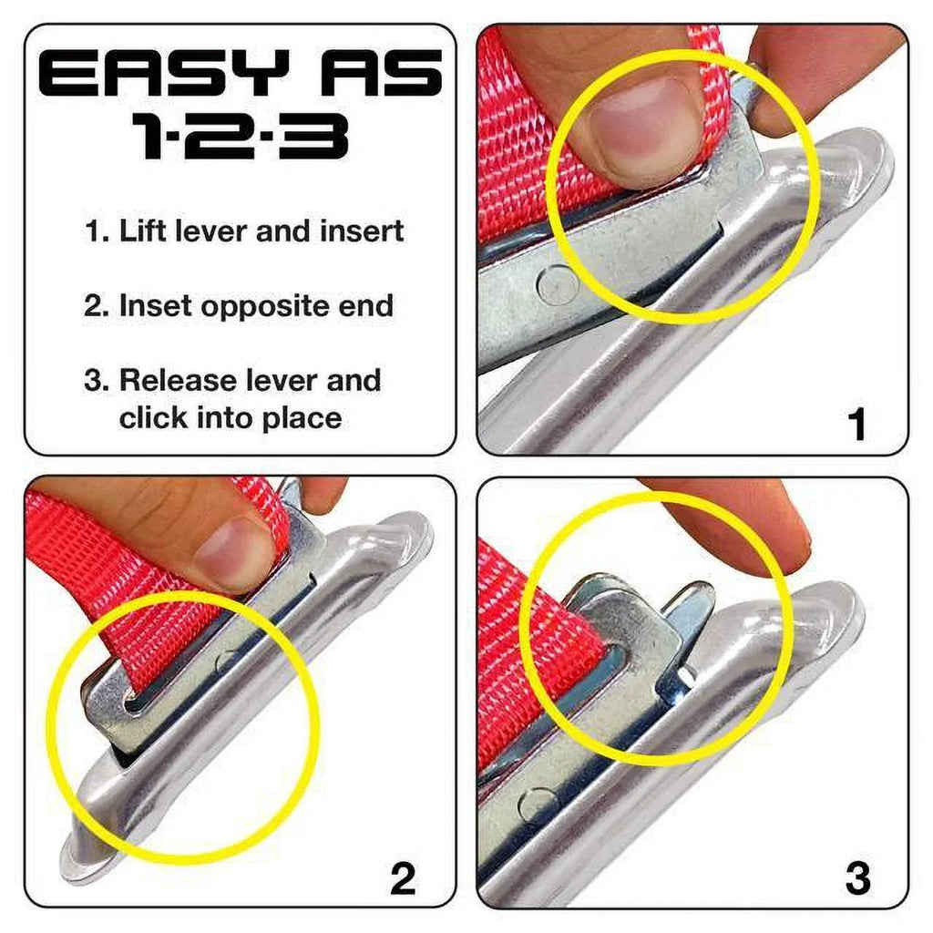 Weld-On Unfinished SNAP-LOC E-Track Single Strap Anchor 10-Pack (zinc rust protection), Logistic Tie-Down for Pickups, Trucks, Trailers