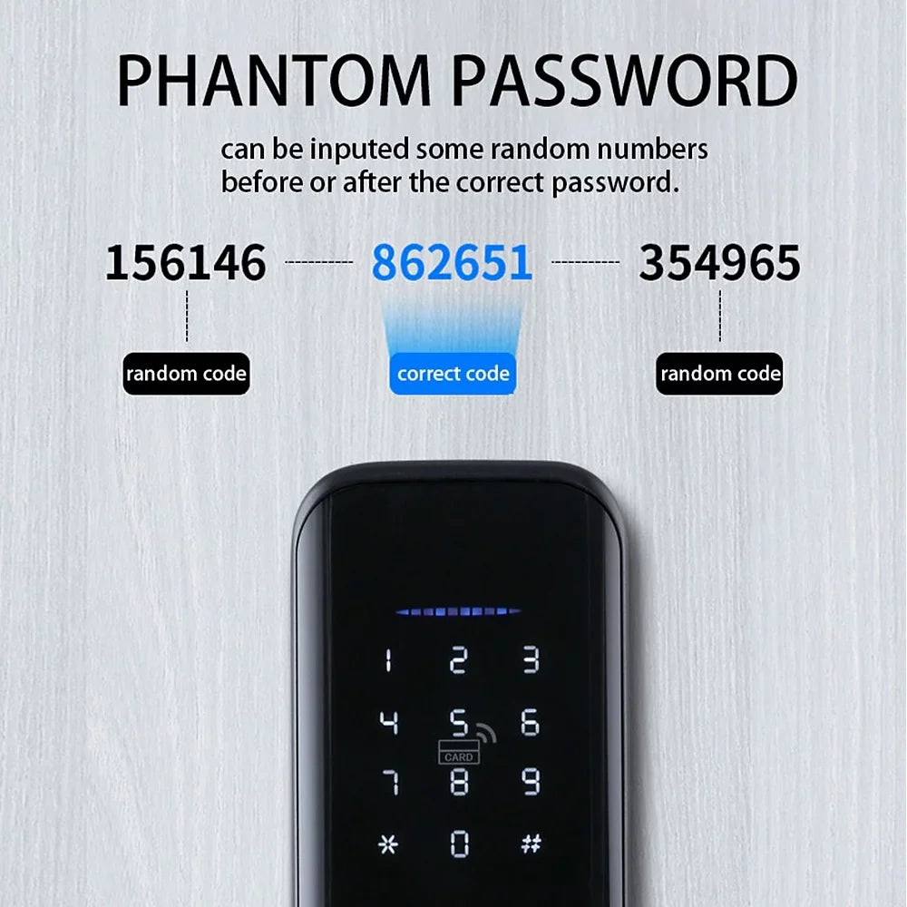 Htovila Smart Lock Fingerprint Lock Door Lock Keypad Door Lock with Handle Fingerprint Electronic Deadbolt Door Lock Smart Door Lock appropriate with APP