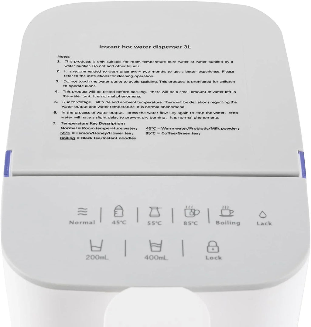 OUKANING 2000W 3L / 102oz Electric Instant Hot liquid Dispenser Home Office Hot aqua Machine With Temperature Control