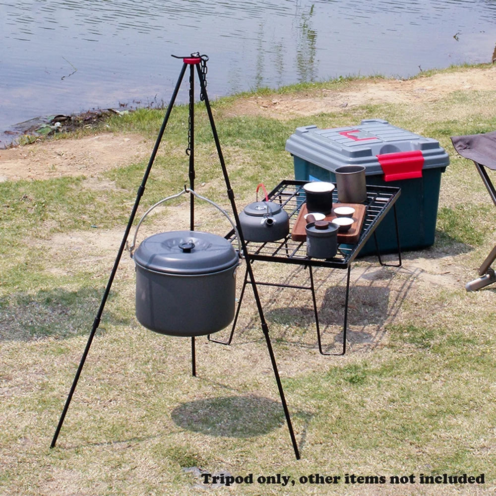 sundick Camping Bonfire Tripod Portable Triangle Support Camping Bonfire Frame