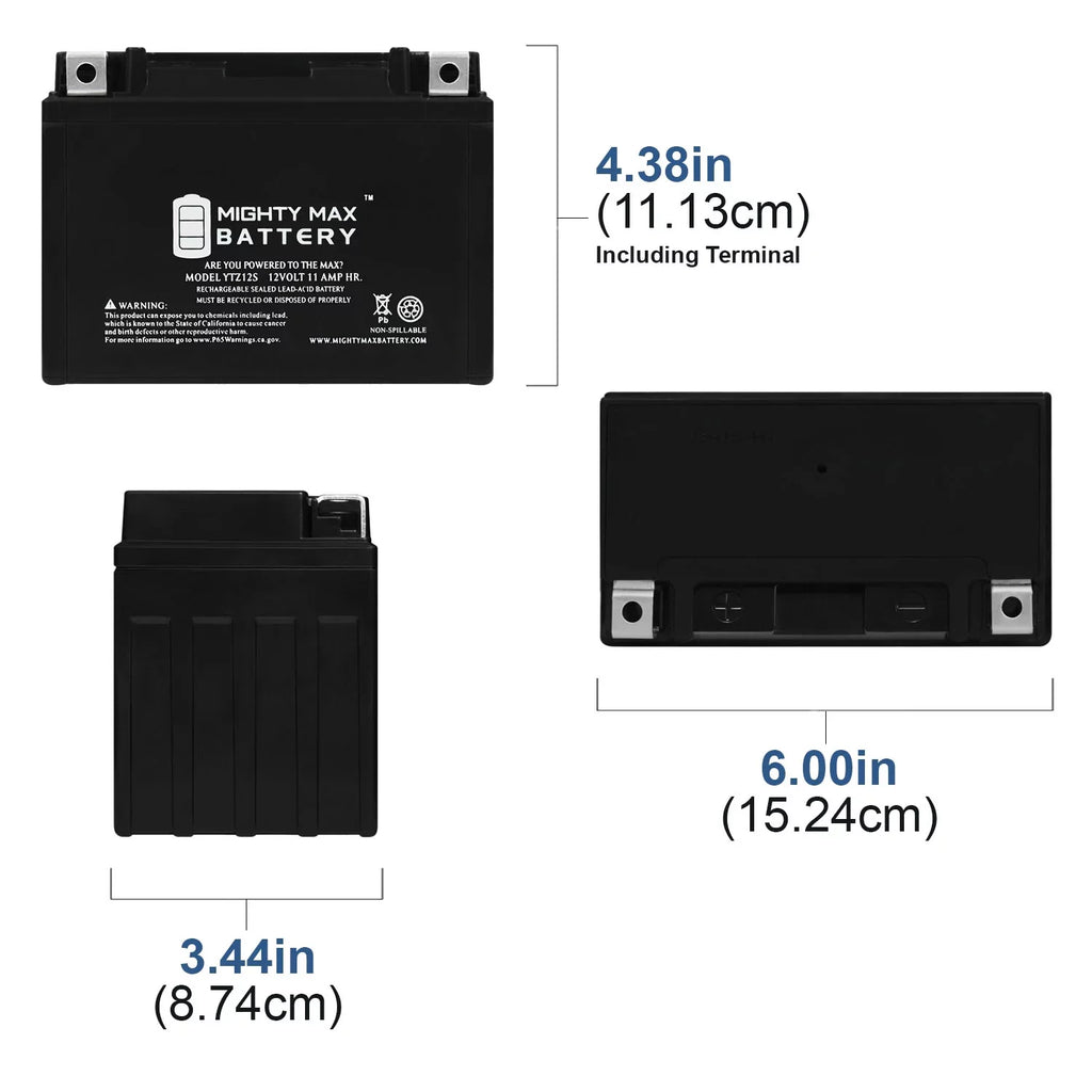 YTZ12S 12V 11Ah Replacement Battery suitable with Yamaha 5SE-H2100-01-00 - 8 Pack