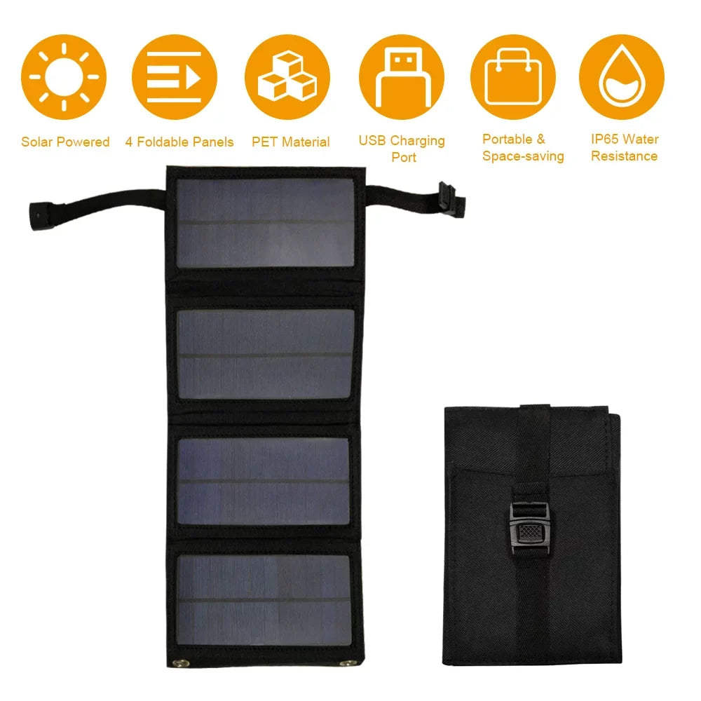 Carevas Solar Panel,Ip65 aqua Resistance Usb Solar P-owered Solar P-owered Cell P-ower ank With Cell Bendable Ip65 Resistance P-ower ank Bendable Ip65 moisture Outdoors With 4 Solar 4 Solar Panels