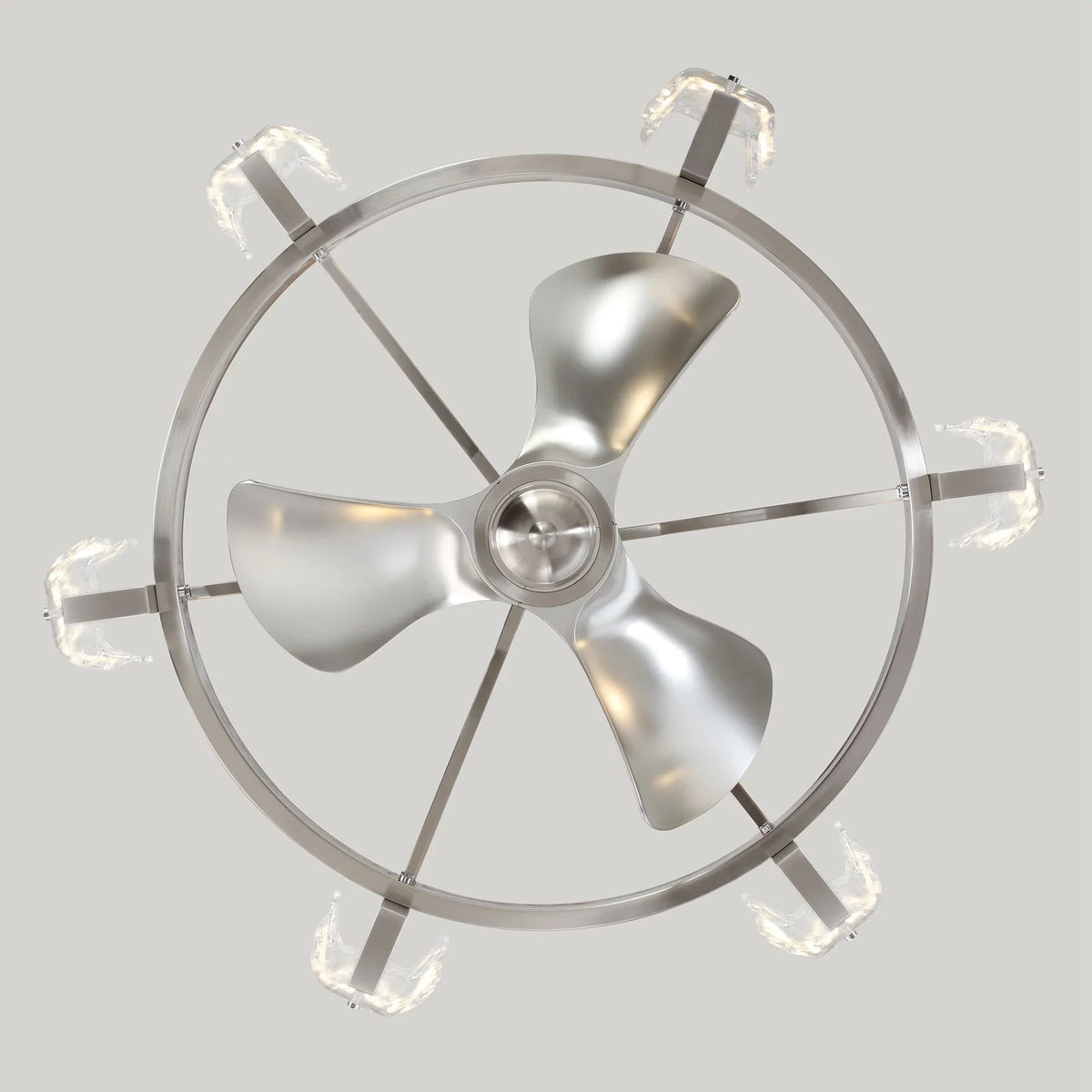 Parrot Uncle Modern Ceiling Fan Indoor with Lights 34 inch, Brushed Nickel