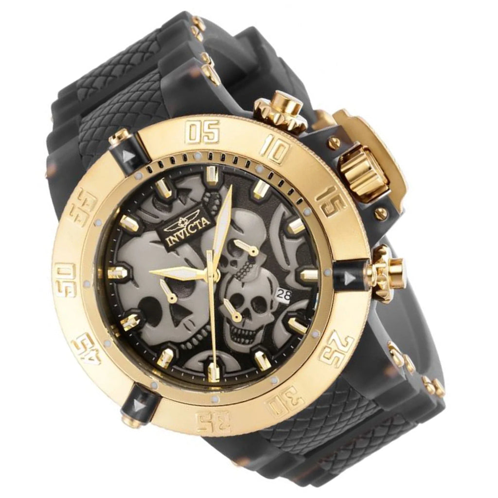 Invicta Subaqua Chronograph Quartz Black Dial Skull Men's Watch 37327