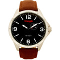 Wrangler 48mm Black Dial, Brown Strap Watch