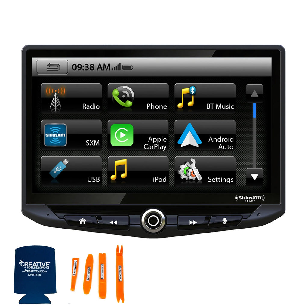 Stinger Heigh10 10" In-dash Infotainment System matching with  CarPlay & Android Auto, Includes Navigation Card & Installation Kit appropriate with 14-18 GM Trucks