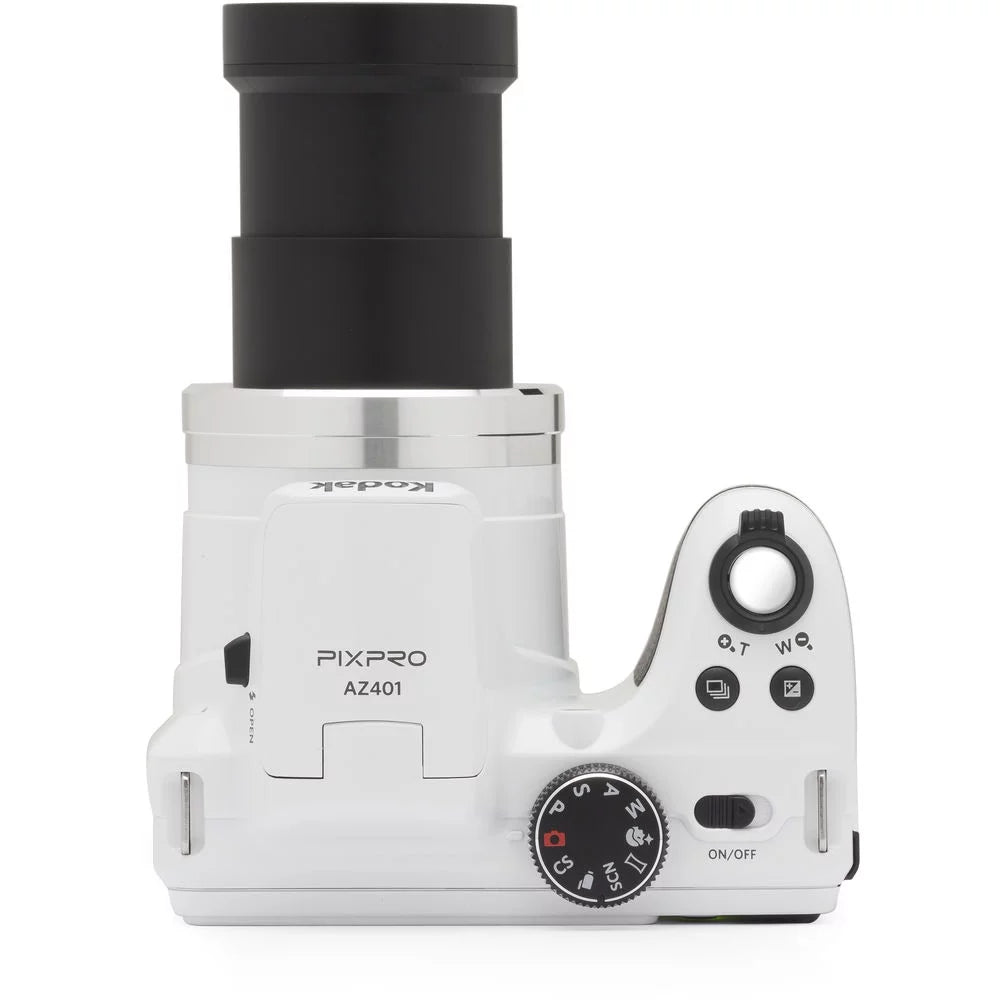 Kodak PIXPRO AZ401 Camera (White) + 1 Yr Warranty +Tripod + Case -32GB Kit