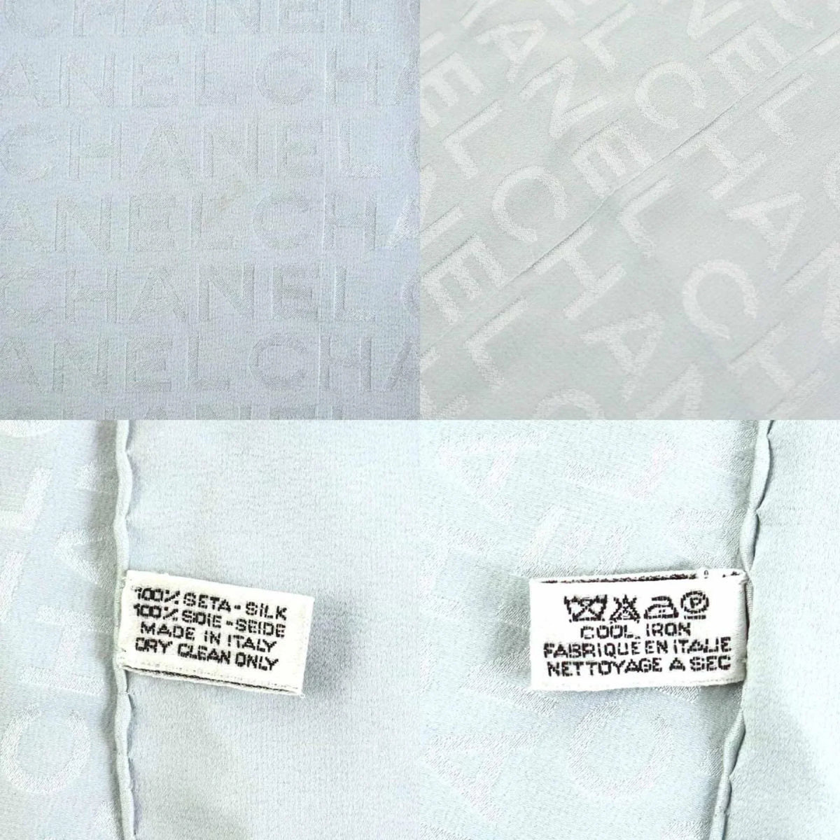 Pre-Owned CHANEL scarf muffler silk gray ladies (Good)