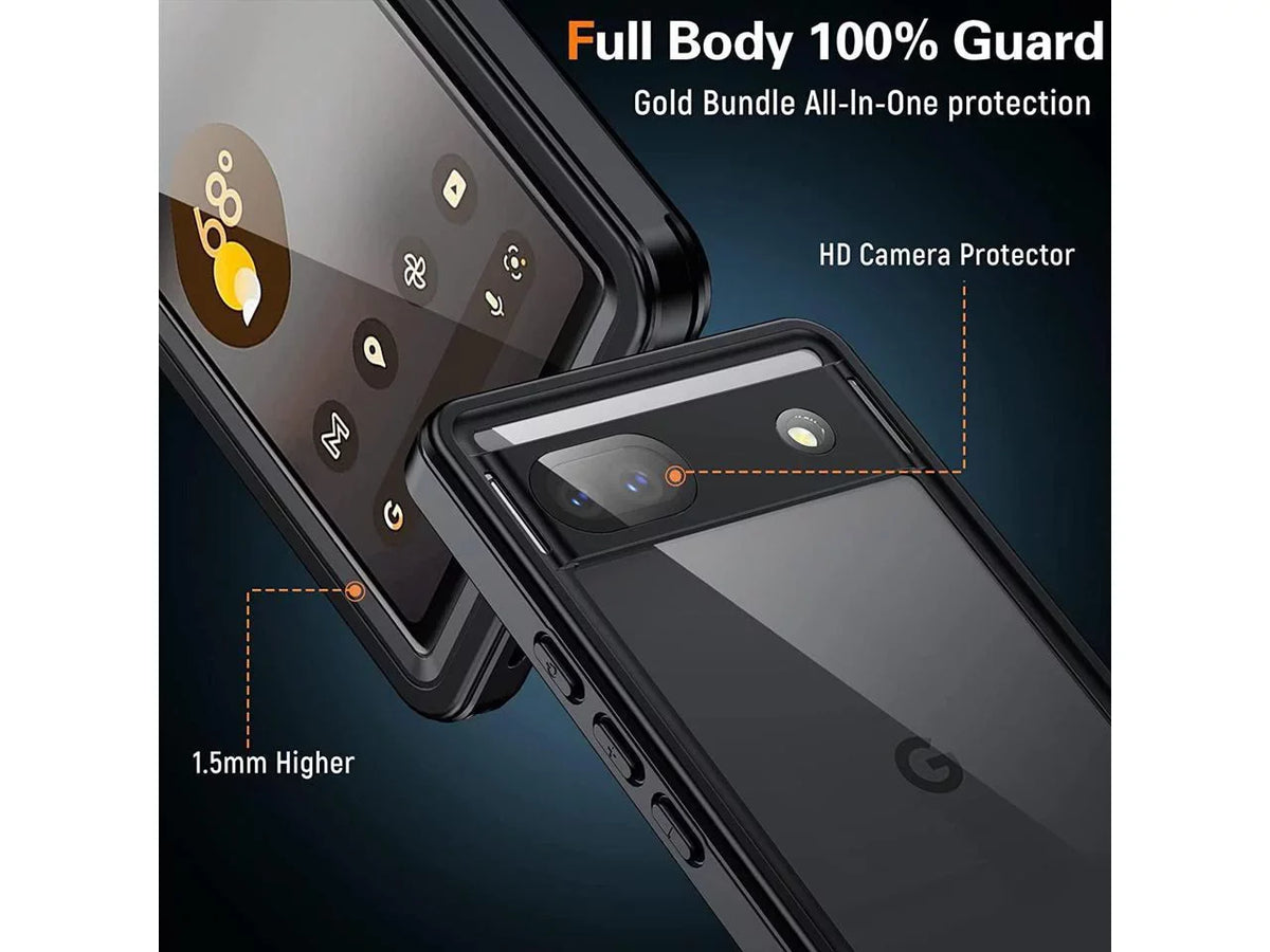 Google Pixel 6A Waterproof Case, IP68 Waterproof Shockproof Protective Case with Screen Protector Underwater Clear Back protector for Google Pixel 6A 5G
