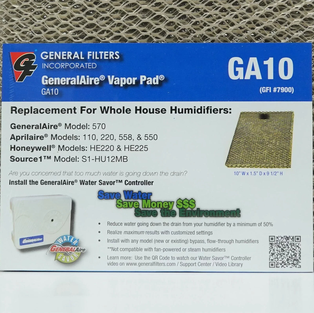 10-4 4PAK #10 for Aprilaire Humidifier 500 550 aqua Panel Pad Filter