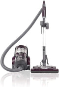 FJU Friendly Lightweight Bagless Compact Canister Vacuum, HEPA, Extended Telescoping Wand, Retractable Cord and 2 Cleaning Tools, Pet PowerMate + 2 Motor Power, Purple