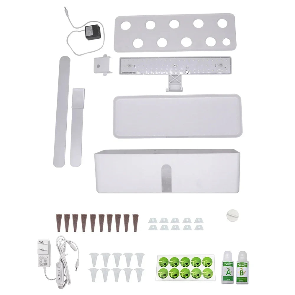 Smart Hydroponics Growing System Indoor Garden Kit 9 Pods Automatic Timing with Height Adjustable 15W LED Grow Lights 2L moisture Tank Smart moisture Pump for Home Office Kitchen