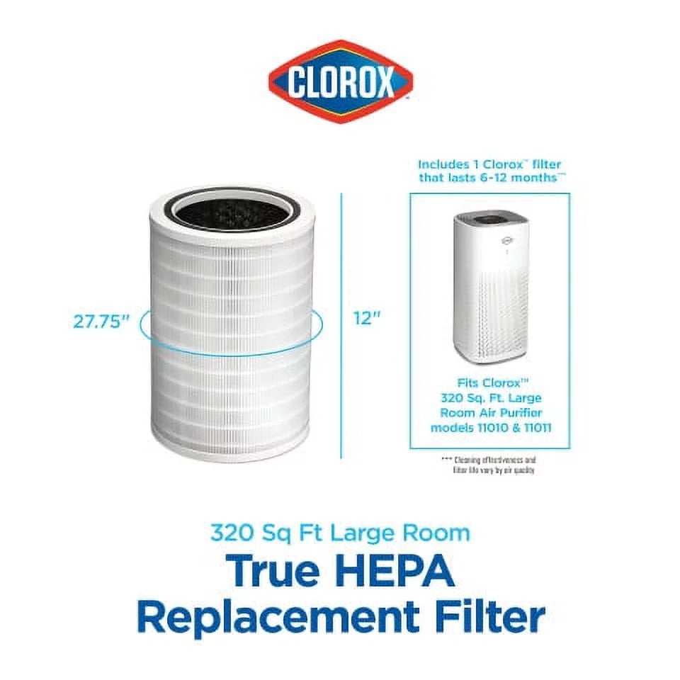 ft., 12010. Clorox 320 Large Room True HEPA Replacement Filter, 320 Sq